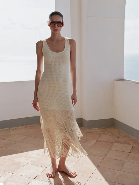 Zara Dresses & Skirts - ZARA TEXTURED FRINGED DRESS